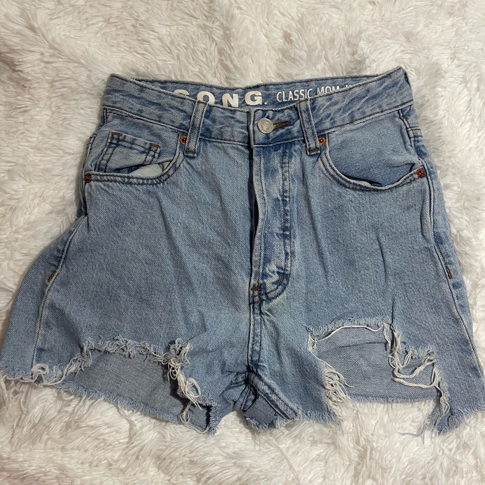 ripped short mom jeans